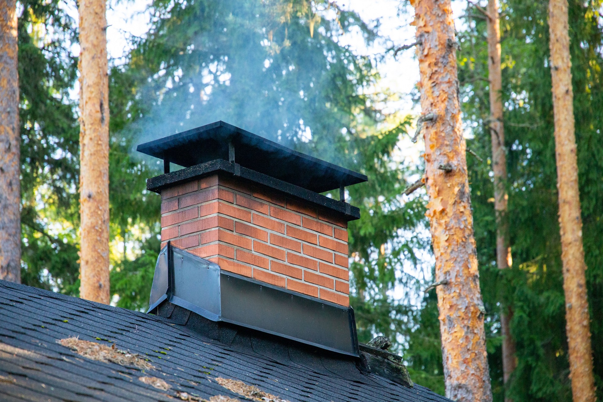 Smoke raising from a chimney